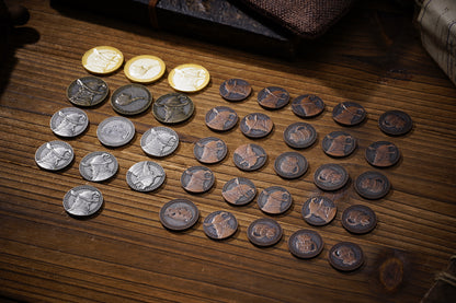 The Old Mage’s Coin Pouch | 35-Piece Fantasy Coin Set