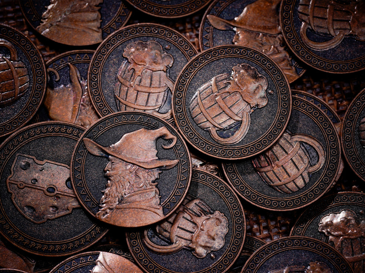 The Old Mage’s Coin Pouch | 35-Piece Fantasy Coin Set