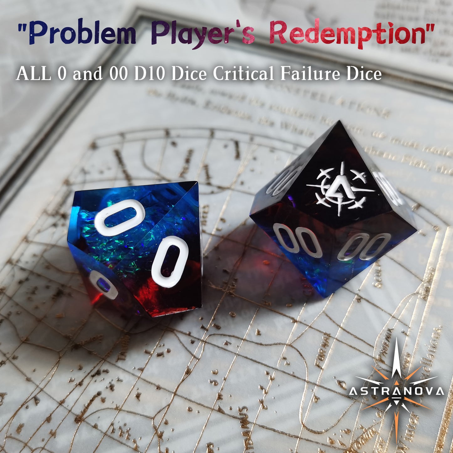 "Problem Player's Redemption" D100 Critical Failure Dice Set