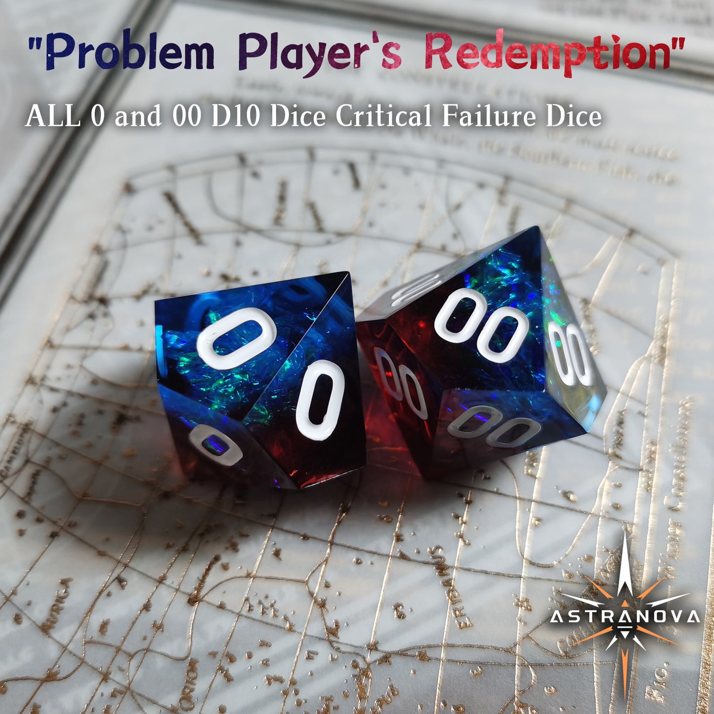 "Problem Player's Redemption" D100 Critical Failure Dice Set