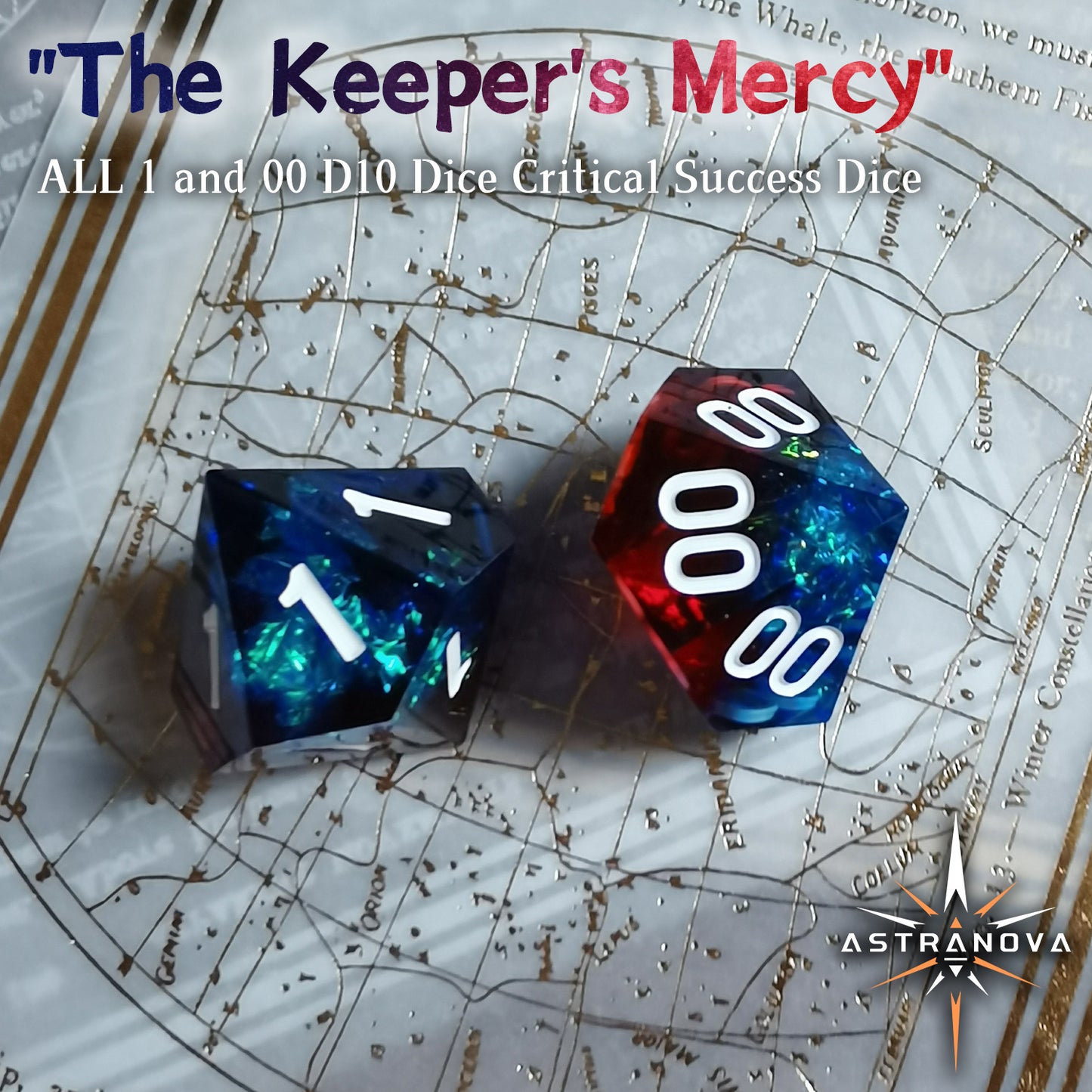 "The Keeper's Mercy" D100 Critical Success Dice Set