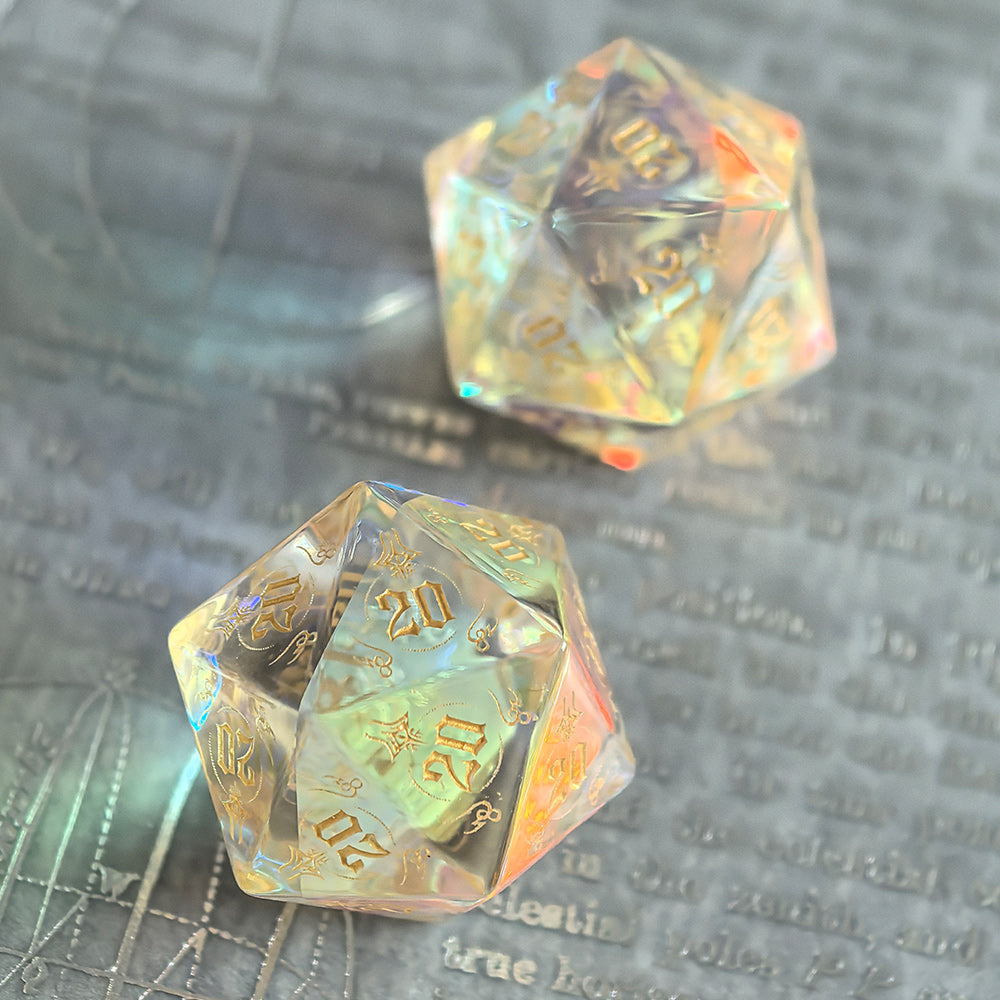 Lucky Gem - "All-20"  K9 Crystal D20 Die