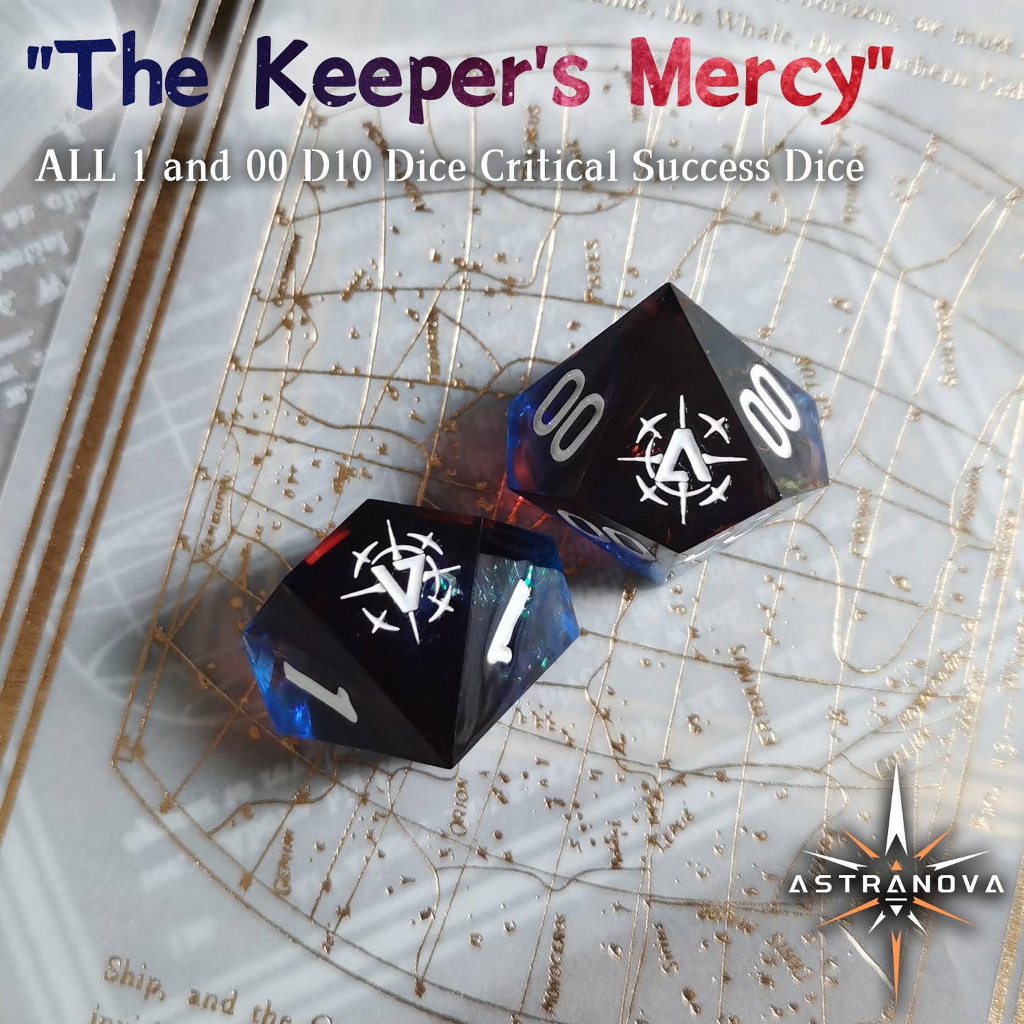 "The Keeper's Mercy" D100 Critical Success Dice Set