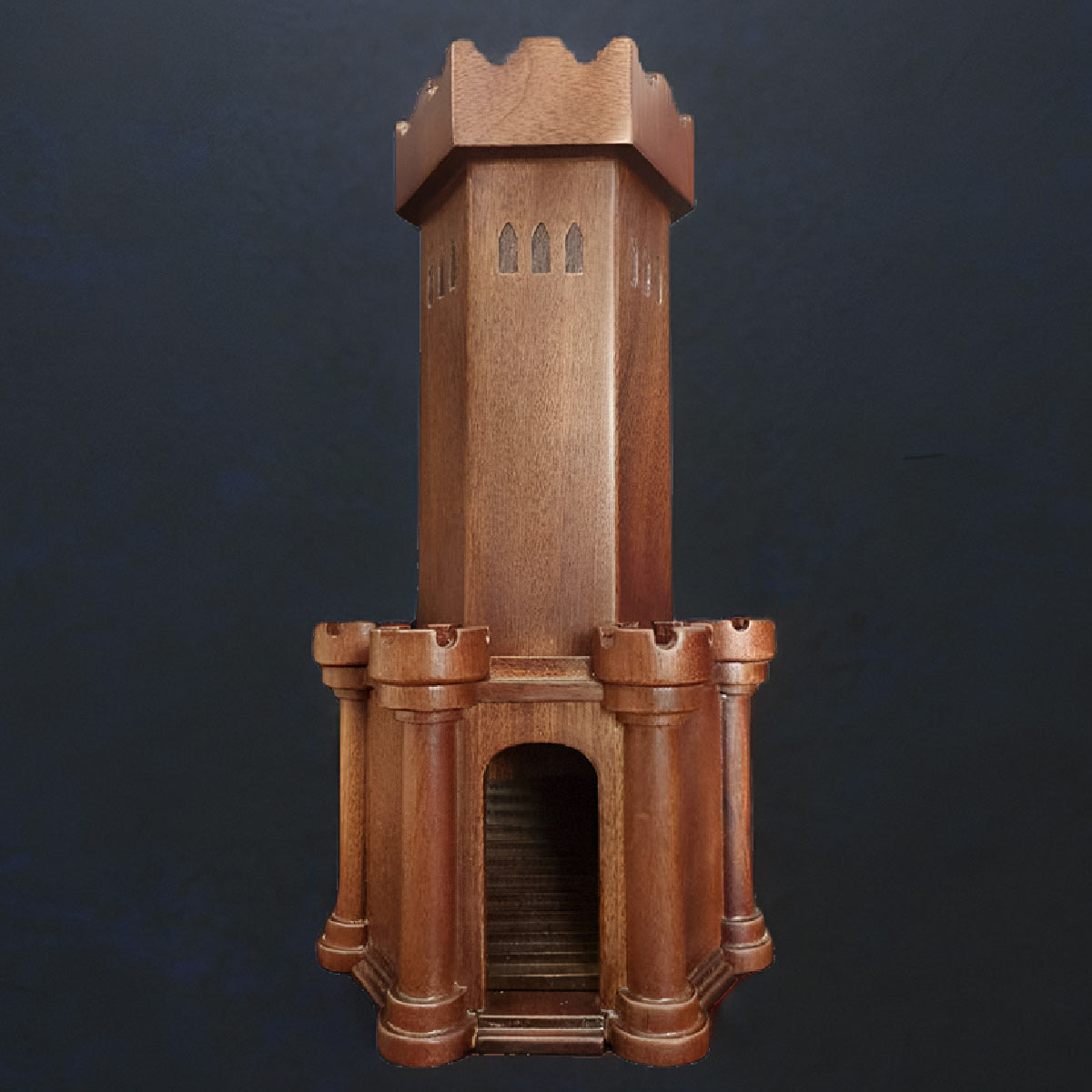 Castle Style Solid Wood Dice Tower